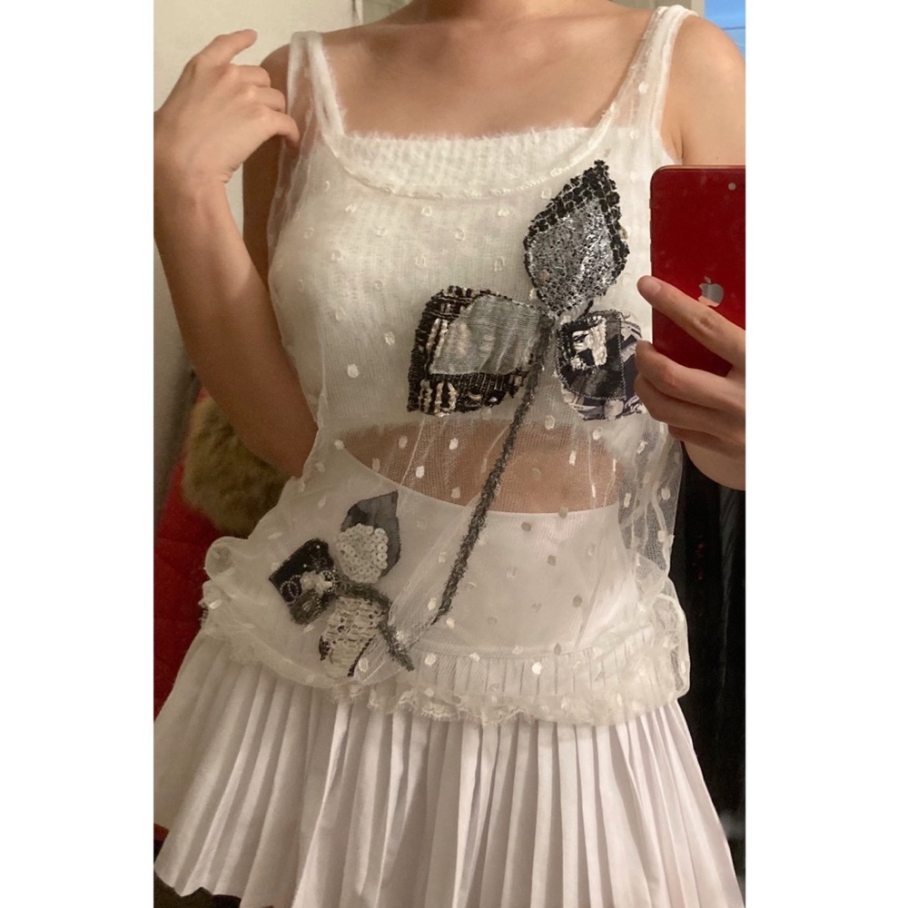 2006 Private Collection Chanel Runway Embellished Tulle Top